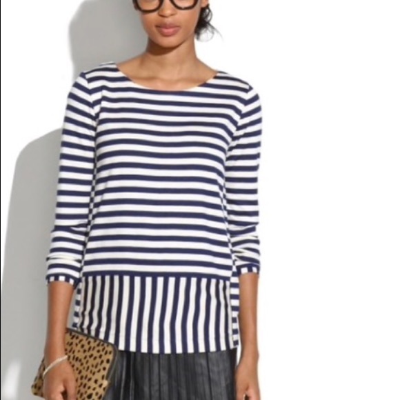 Madewell Tops - Madewell by J. Crew stripeturn ponte top xs
